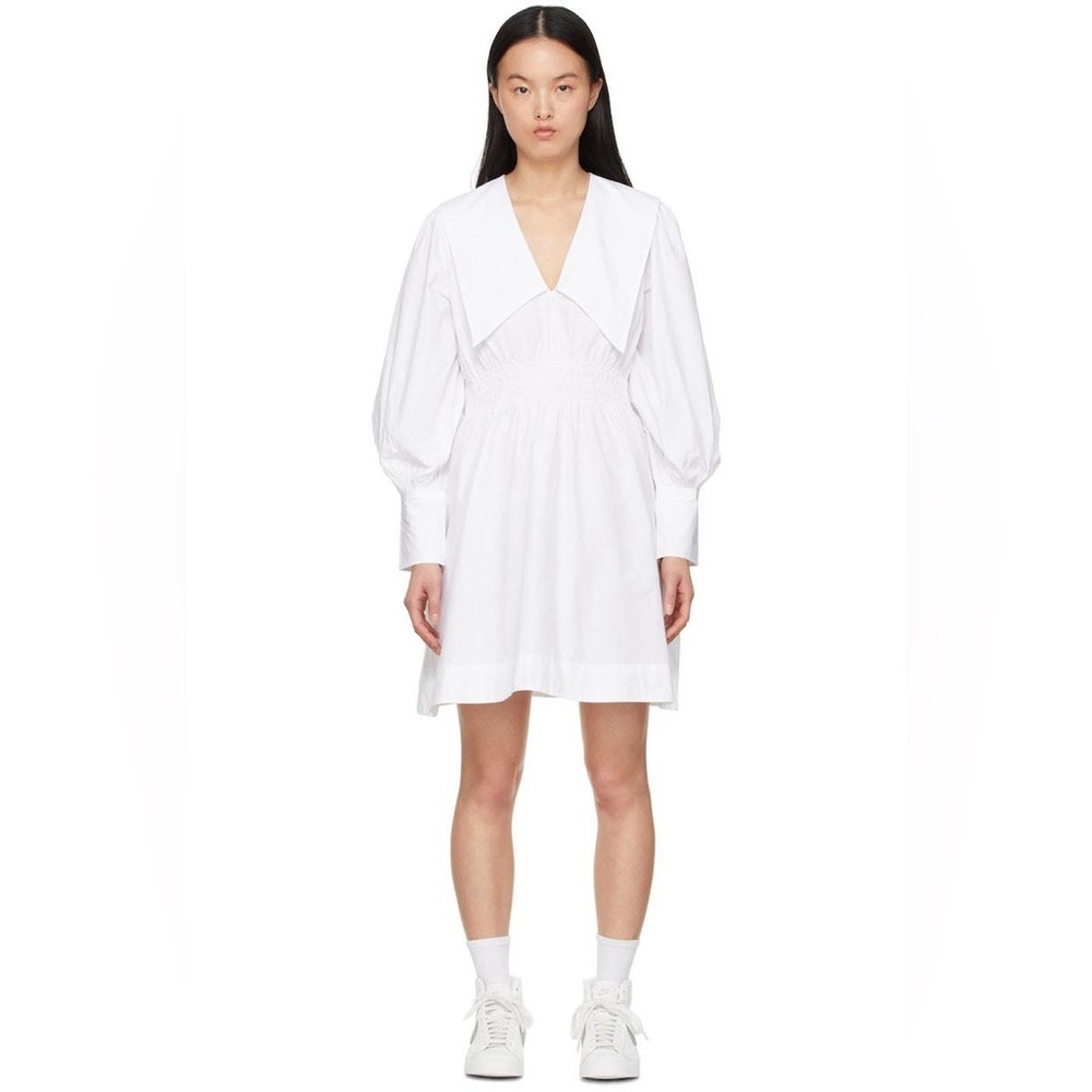 Ganni White Cotton Dress